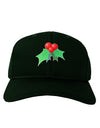 holly Christmas Design Adult Dark Baseball Cap Hat-Baseball Cap-TooLoud-Hunter-Green-One Size-Davson Sales