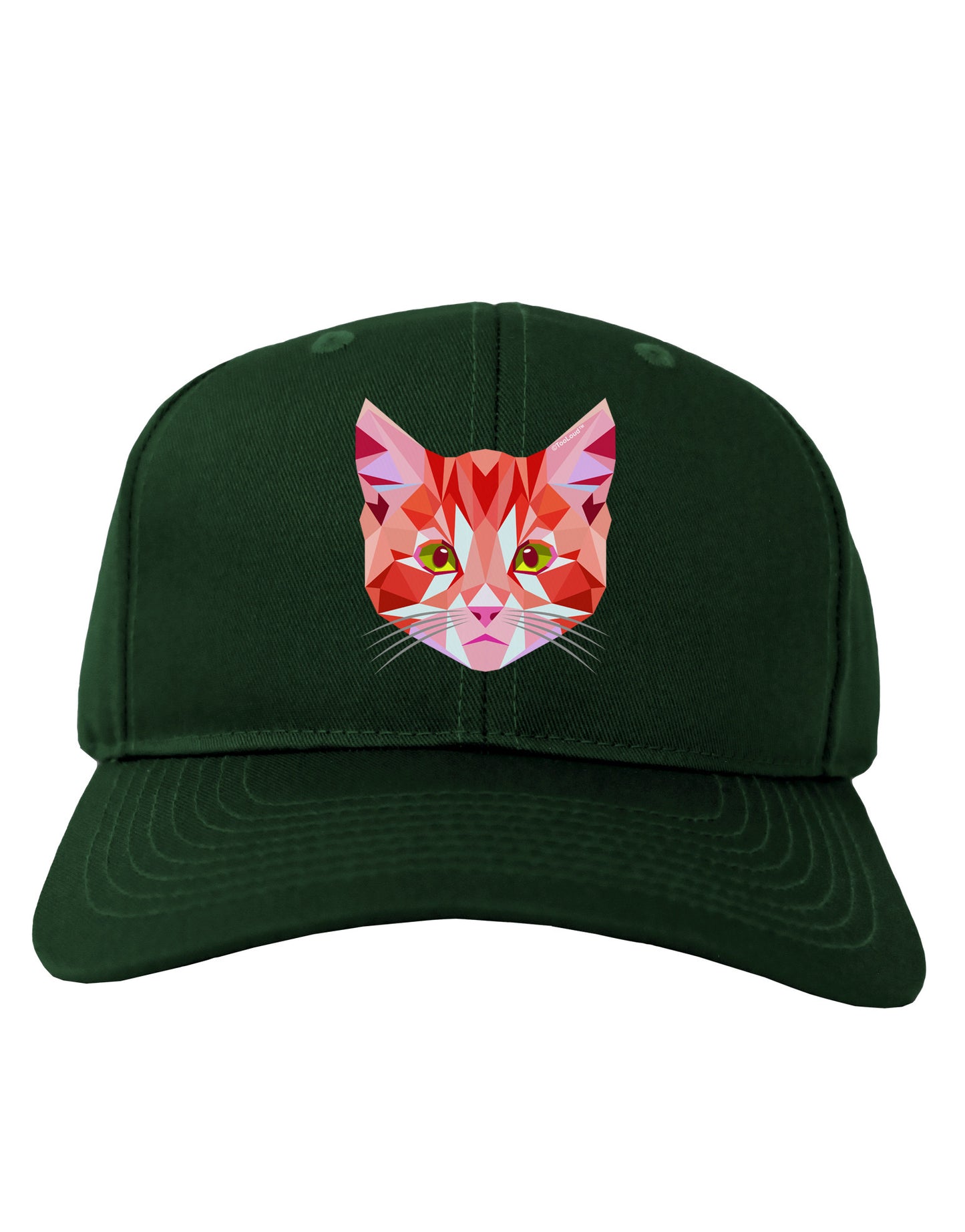 Geometric Kitty Red Adult Dark Baseball Cap Hat-Baseball Cap-TooLoud-Hunter-Green-One Size-Davson Sales