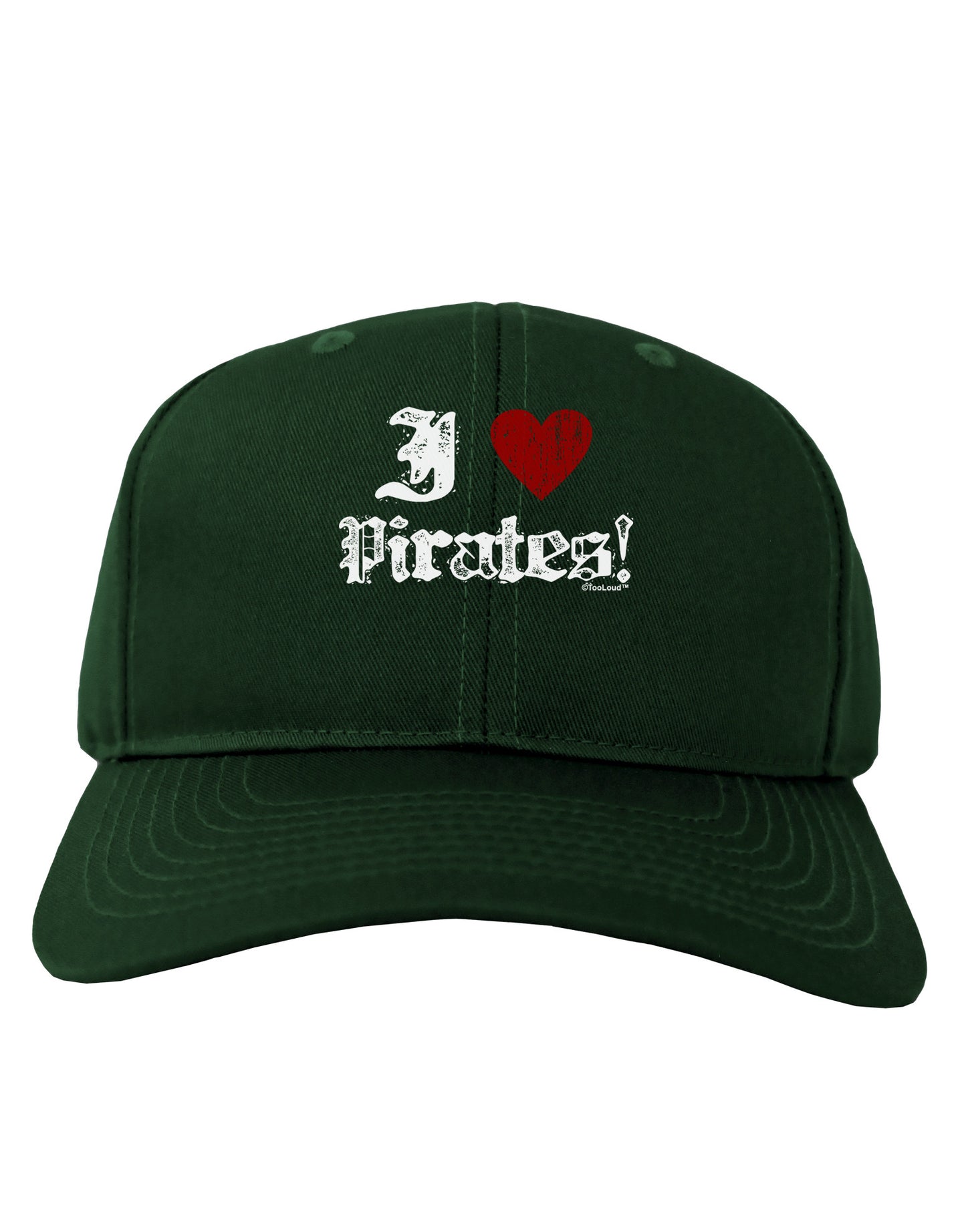 I Heart Pirates Adult Dark Baseball Cap Hat-Baseball Cap-TooLoud-Hunter-Green-One Size-Davson Sales