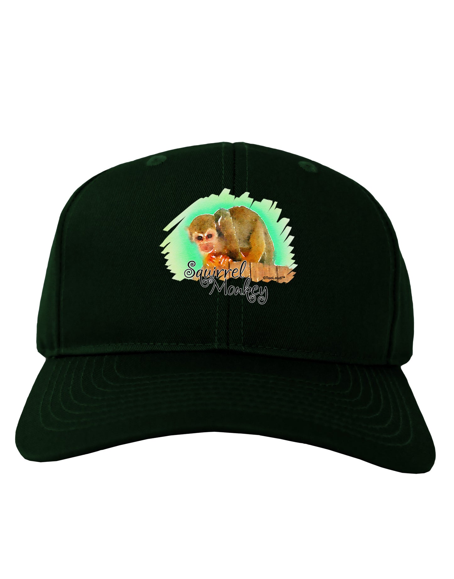 Squirrel Monkey Watercolor Text Adult Dark Baseball Cap Hat-Baseball Cap-TooLoud-Hunter-Green-One Size-Davson Sales
