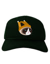 Disgruntled Cat Wearing Turkey Hat Adult Dark Baseball Cap Hat by-Baseball Cap-TooLoud-Hunter-Green-One Size-Davson Sales