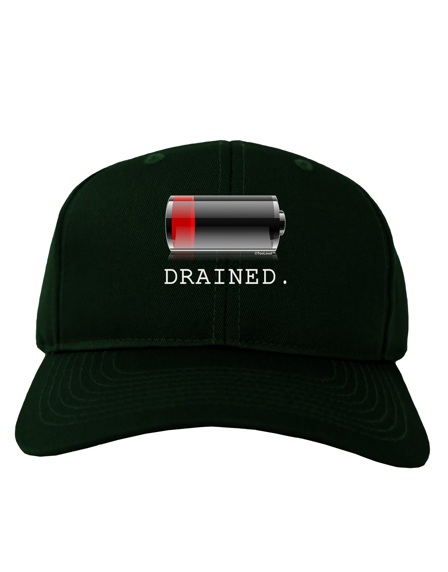 Battery Drained Adult Dark Baseball Cap Hat-Baseball Cap-TooLoud-Hunter-Green-One Size-Davson Sales