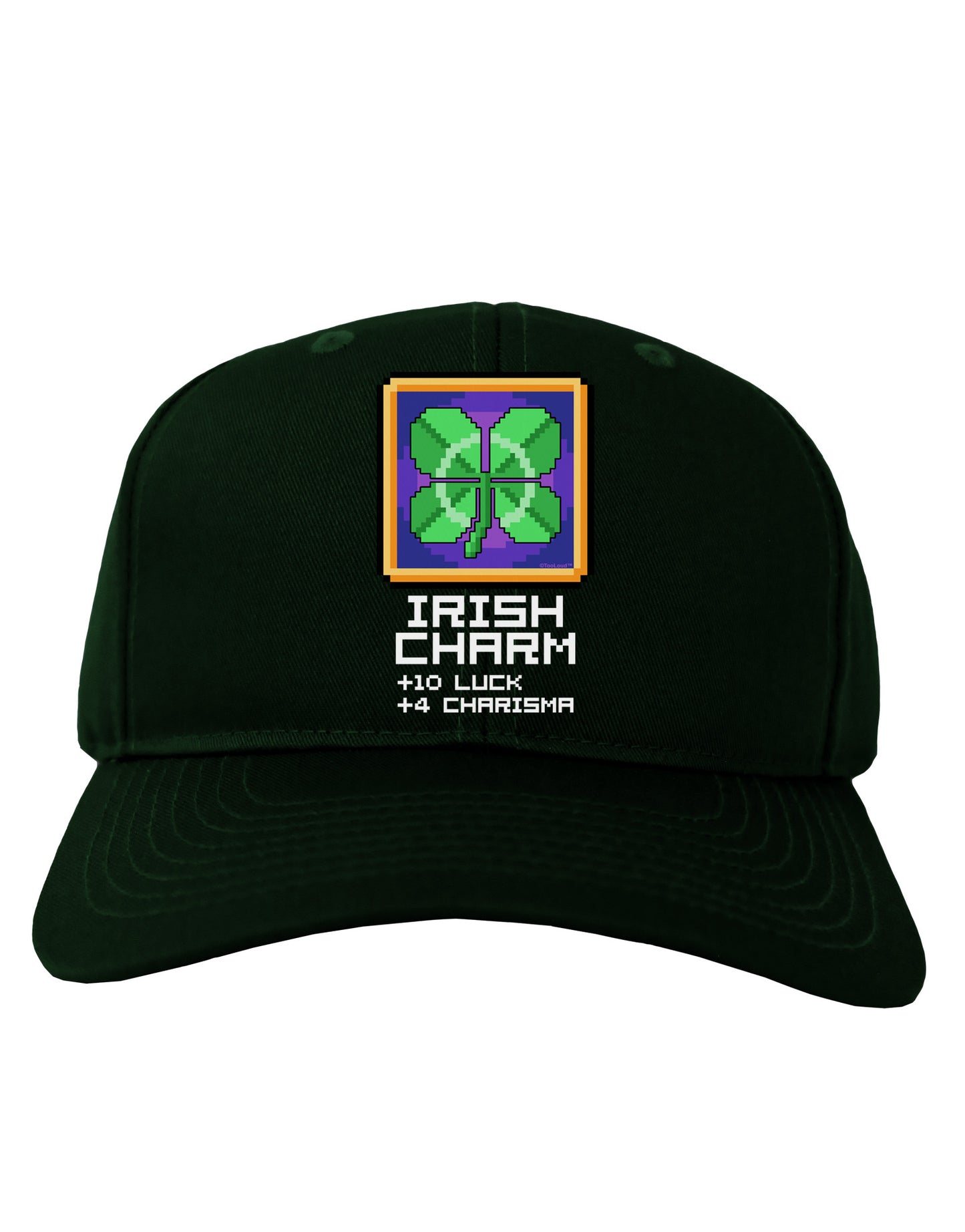 Pixel Irish Charm Item Adult Dark Baseball Cap Hat-Baseball Cap-TooLoud-Hunter-Green-One Size-Davson Sales