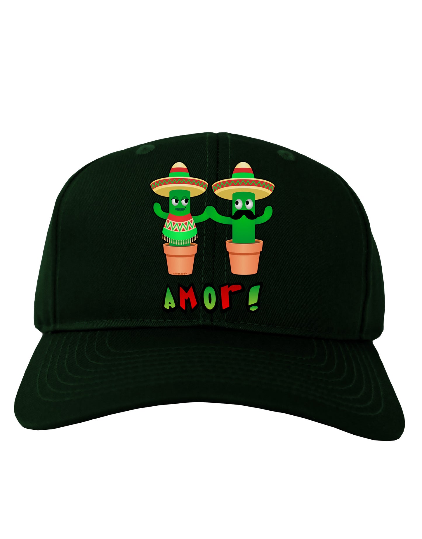 Fiesta Cactus Couple Amor Adult Dark Baseball Cap Hat-Baseball Cap-TooLoud-Hunter-Green-One Size-Davson Sales
