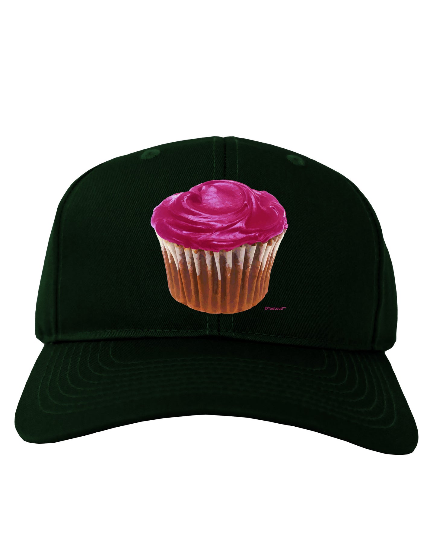 Giant Bright Pink Cupcake Adult Dark Baseball Cap Hat by TooLoud-Baseball Cap-TooLoud-Hunter-Green-One Size-Davson Sales