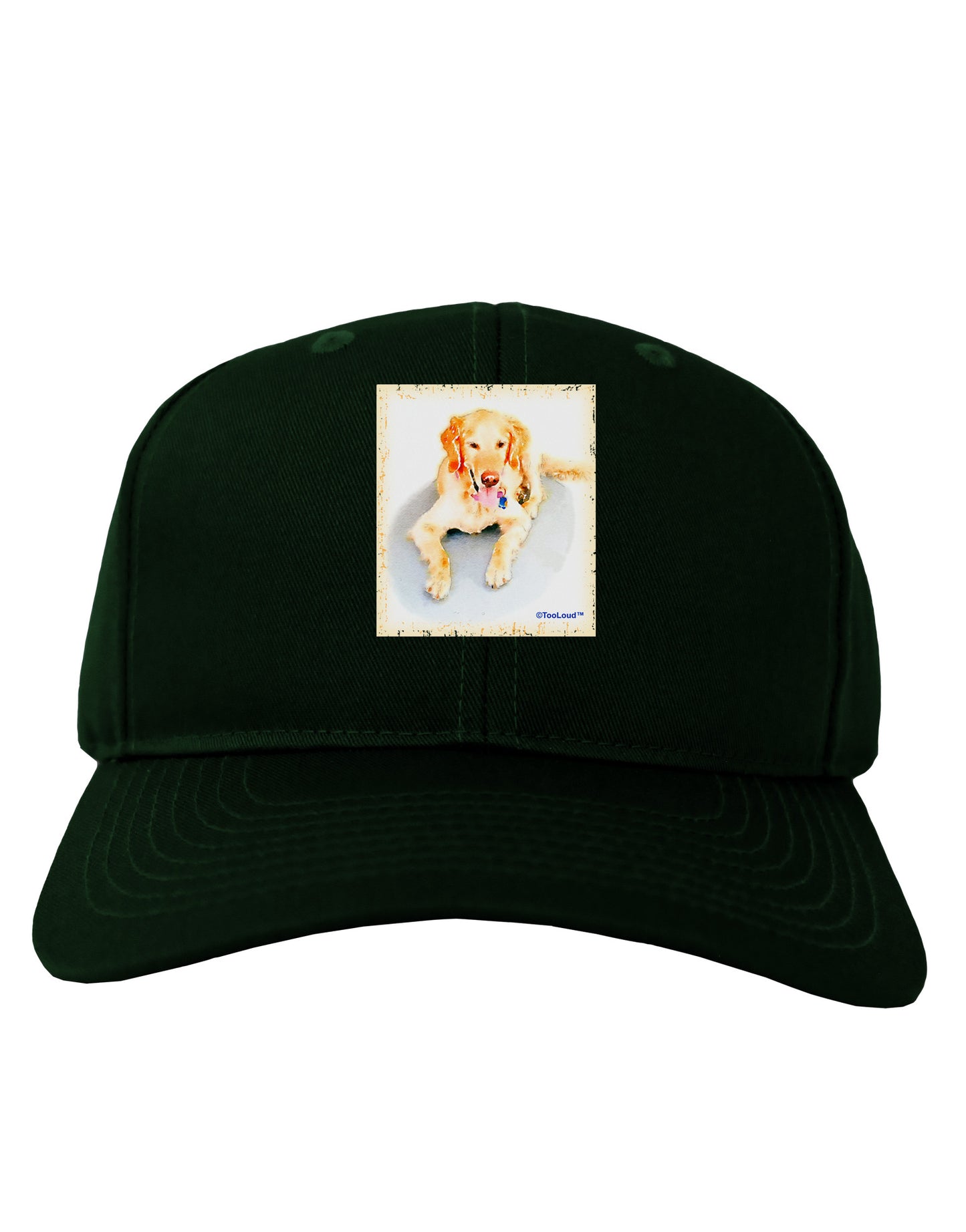 Laying Retriever Watercolor Adult Dark Baseball Cap Hat-Baseball Cap-TooLoud-Hunter-Green-One Size-Davson Sales