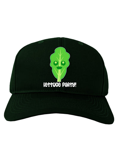 Cute Lettuce - Lettuce Party Adult Dark Baseball Cap Hat by TooLoud-Baseball Cap-TooLoud-Hunter-Green-One Size-Davson Sales