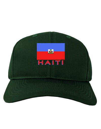 Haiti Flag Dark Adult Dark Baseball Cap Hat-Baseball Cap-TooLoud-Hunter-Green-One Size-Davson Sales