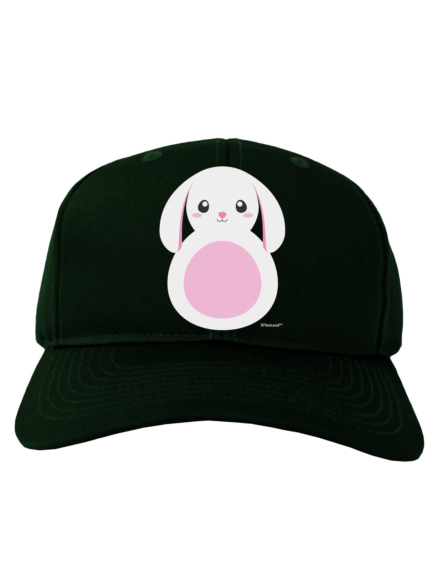 TooLoud Cute Bunny with Floppy Ears - Pink Adult Dark Baseball Cap Hat-Baseball Cap-TooLoud-Hunter-Green-One Size-Davson Sales