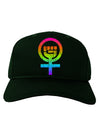 Rainbow Distressed Feminism Symbol Adult Dark Baseball Cap Hat-Baseball Cap-TooLoud-Hunter-Green-One Size-Davson Sales