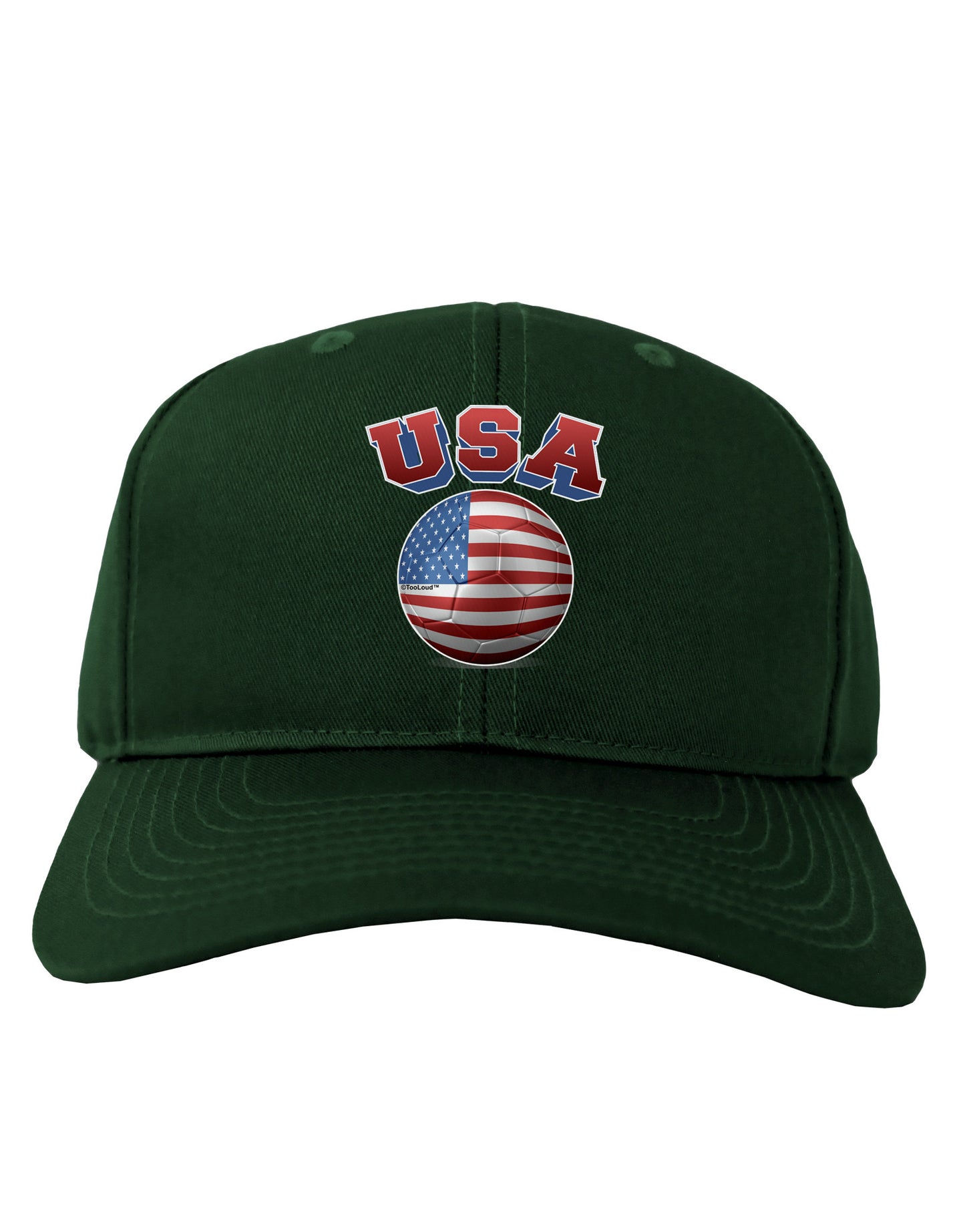 Soccer Ball Flag - USA Adult Dark Baseball Cap Hat-Baseball Cap-TooLoud-Hunter-Green-One Size-Davson Sales