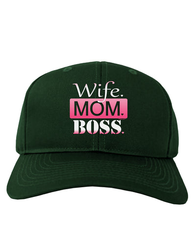 TooLoud Wife Mom Boss Adult Dark Baseball Cap Hat-Baseball Cap-TooLoud-Hunter-Green-One Size-Davson Sales