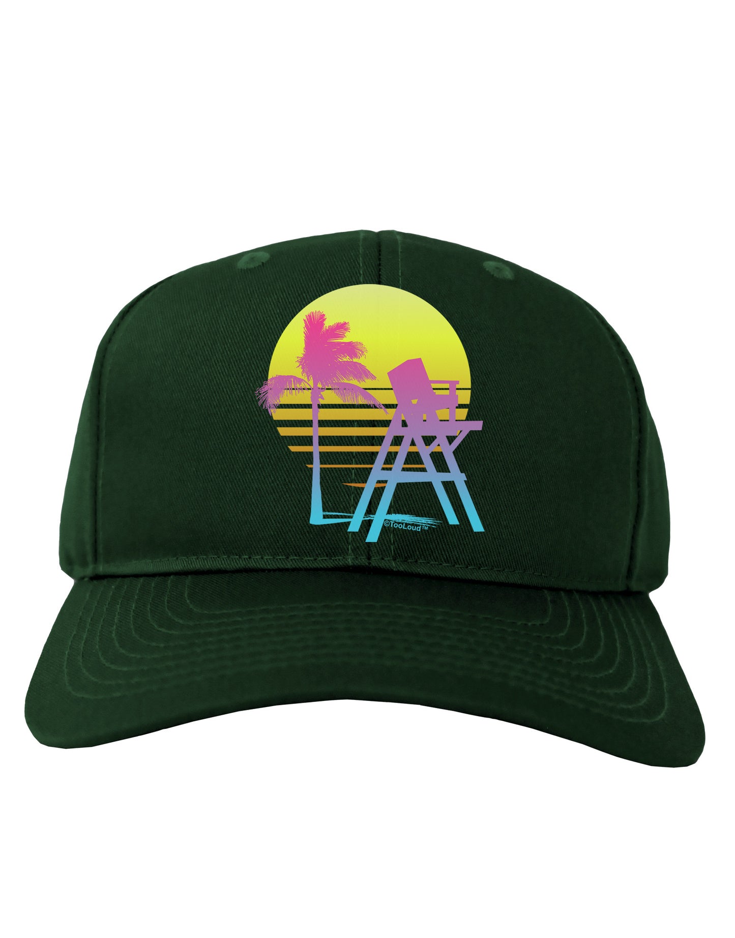 LA Beach Silhouette Letters Adult Dark Baseball Cap Hat-Baseball Cap-TooLoud-Hunter-Green-One Size-Davson Sales