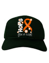 Hope for a Cure - Orange Ribbon Leukemia - Flowers Adult Dark Baseball Cap Hat-Baseball Cap-TooLoud-Hunter-Green-One Size-Davson Sales