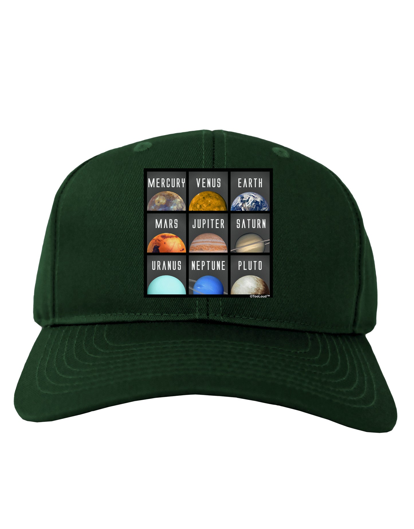 Solar System Squares Dark Adult Dark Baseball Cap Hat-Baseball Cap-TooLoud-Hunter-Green-One Size-Davson Sales