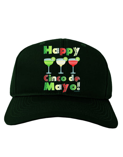 Margaritas - Mexican Flag Colors - Happy Cinco de Mayo Adult Dark Baseball Cap Hat by TooLoud-Baseball Cap-TooLoud-Hunter-Green-One Size-Davson Sales