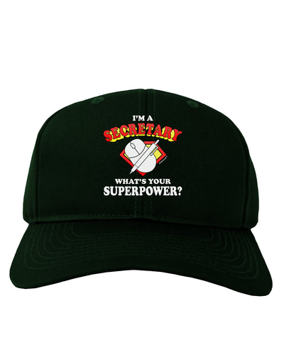 Secretary - Superpower Adult Dark Baseball Cap Hat-Baseball Cap-TooLoud-Hunter-Green-One Size-Davson Sales