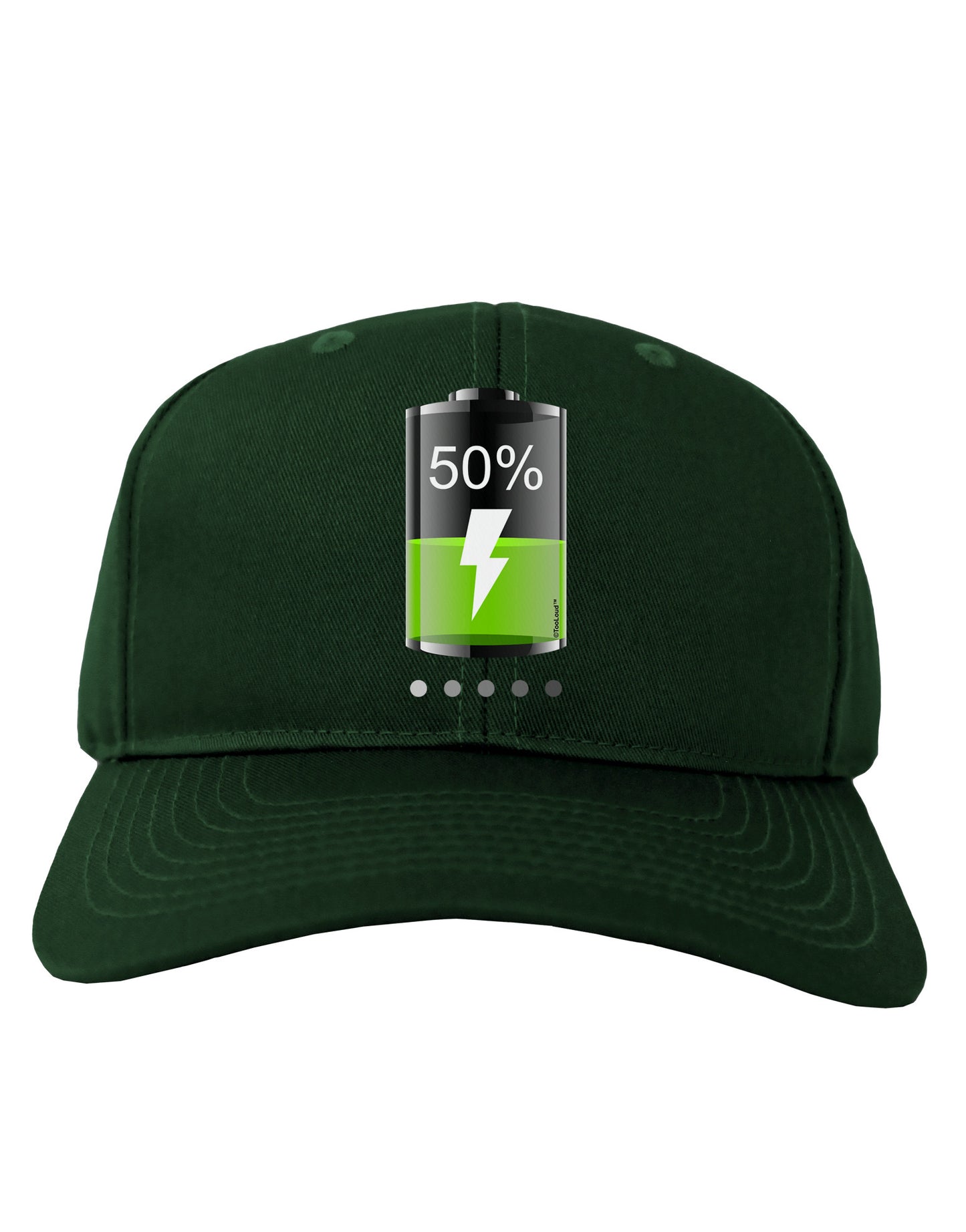 Half Energy 50 Percent Adult Dark Baseball Cap Hat-Baseball Cap-TooLoud-Hunter-Green-One Size-Davson Sales