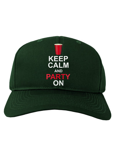 Keep Calm - Party Beer Adult Dark Baseball Cap Hat-Baseball Cap-TooLoud-Hunter-Green-One Size-Davson Sales