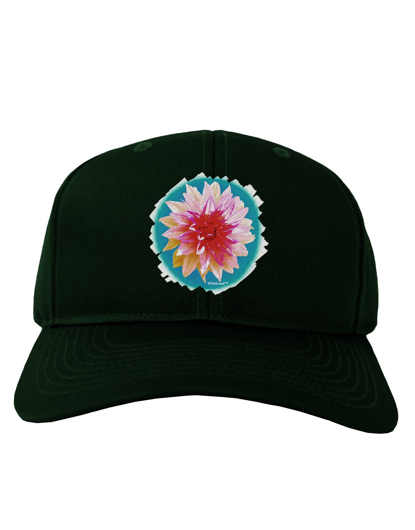 Watercolor Flower Adult Dark Baseball Cap Hat-Baseball Cap-TooLoud-Hunter-Green-One Size-Davson Sales