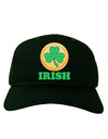 Shamrock Button - Irish Adult Dark Baseball Cap Hat by TooLoud-Baseball Cap-TooLoud-Hunter-Green-One Size-Davson Sales