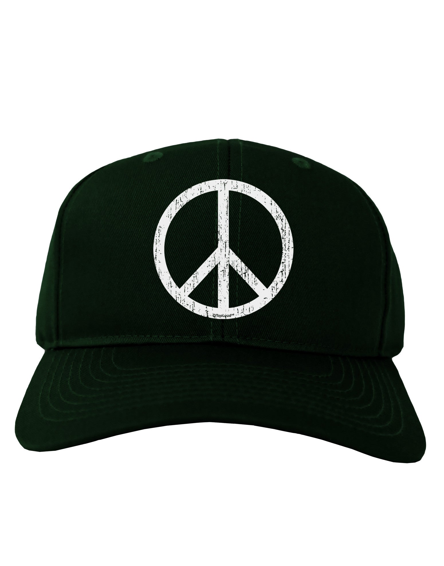 Peace Sign Symbol - Distressed Adult Dark Baseball Cap Hat