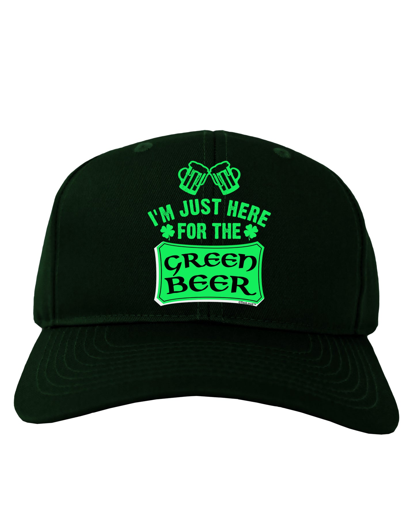Just Here For The Green Beer Adult Dark Baseball Cap Hat-Baseball Cap-TooLoud-Hunter-Green-One Size-Davson Sales