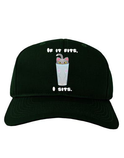 If It Fits - Cute Cat Design Adult Dark Baseball Cap Hat by TooLoud-Baseball Cap-TooLoud-Hunter-Green-One Size-Davson Sales