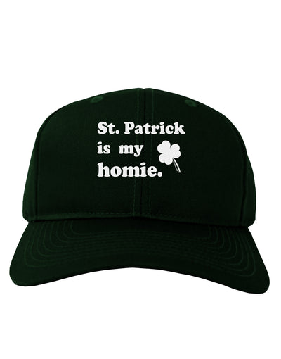 St Patrick is my Homie Adult Dark Baseball Cap Hat-Baseball Cap-TooLoud-Hunter-Green-One Size-Davson Sales