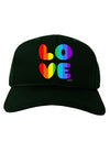 Rainbow LOVE Text Adult Dark Baseball Cap Hat by TooLoud-Baseball Cap-TooLoud-Hunter-Green-One Size-Davson Sales