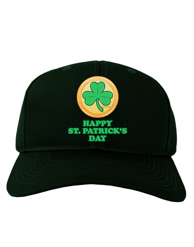 Shamrock Button - St Patrick's Day Adult Dark Baseball Cap Hat by TooLoud-Baseball Cap-TooLoud-Hunter-Green-One Size-Davson Sales