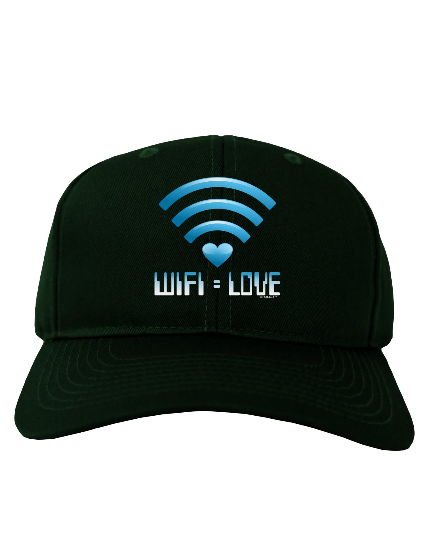 TooLoud Wifi Equals Love Adult Dark Baseball Cap Hat-Baseball Cap-TooLoud-Hunter-Green-One Size-Davson Sales