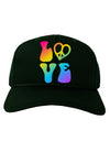 Peace and Love - Peace Heart Love Adult Dark Baseball Cap Hat-Baseball Cap-TooLoud-Hunter-Green-One Size-Davson Sales