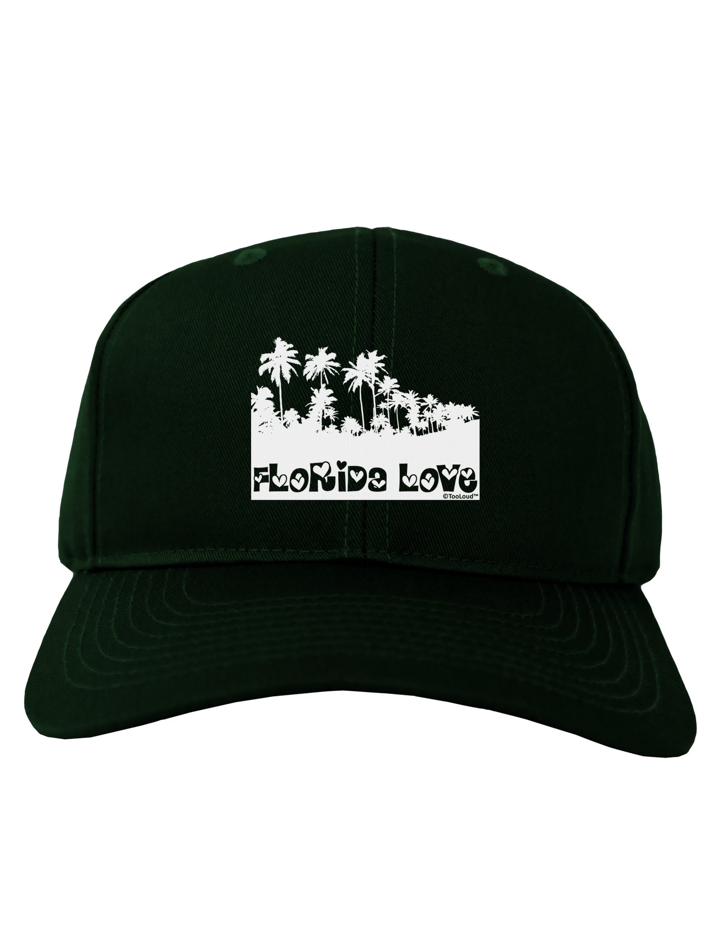 Florida Love - Palm Trees Cutout Design Adult Dark Baseball Cap Hat by TooLoud-Baseball Cap-TooLoud-Hunter-Green-One Size-Davson Sales