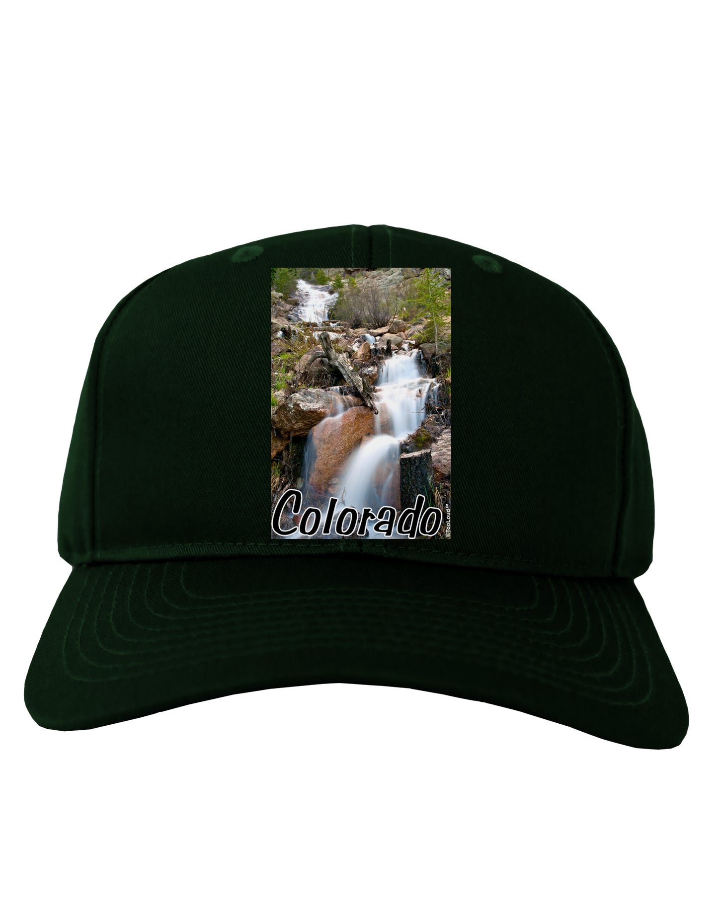 Colorado Waterfall Scene Text Adult Dark Baseball Cap Hat-Baseball Cap-TooLoud-Hunter-Green-One Size-Davson Sales