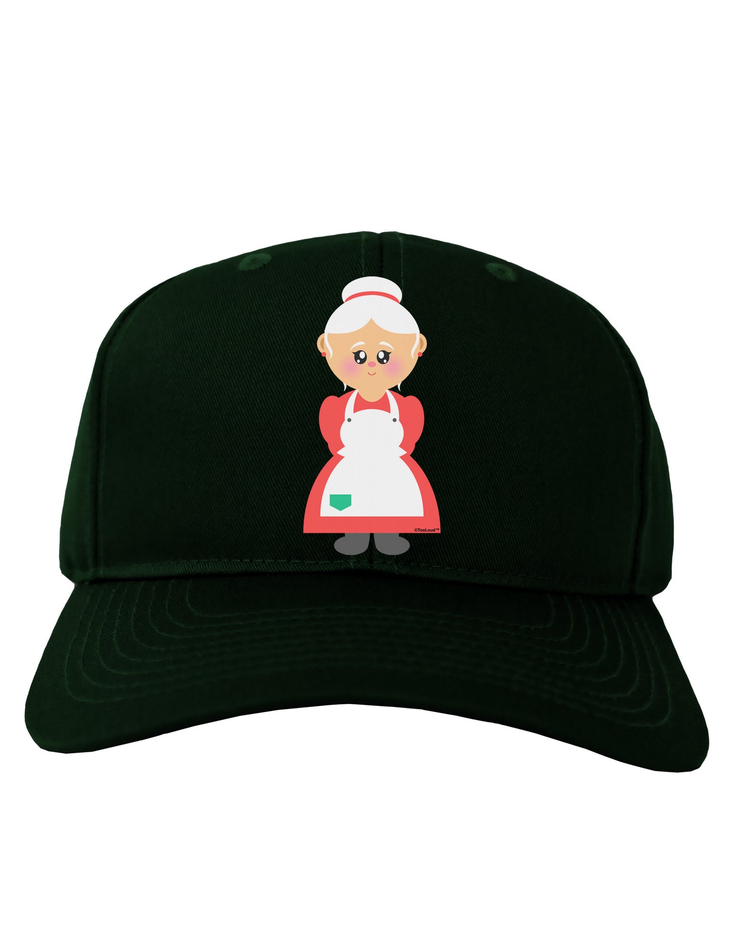 Cute Mrs Santa Claus Christmas Adult Dark Baseball Cap Hat-Baseball Cap-TooLoud-Hunter-Green-One Size-Davson Sales