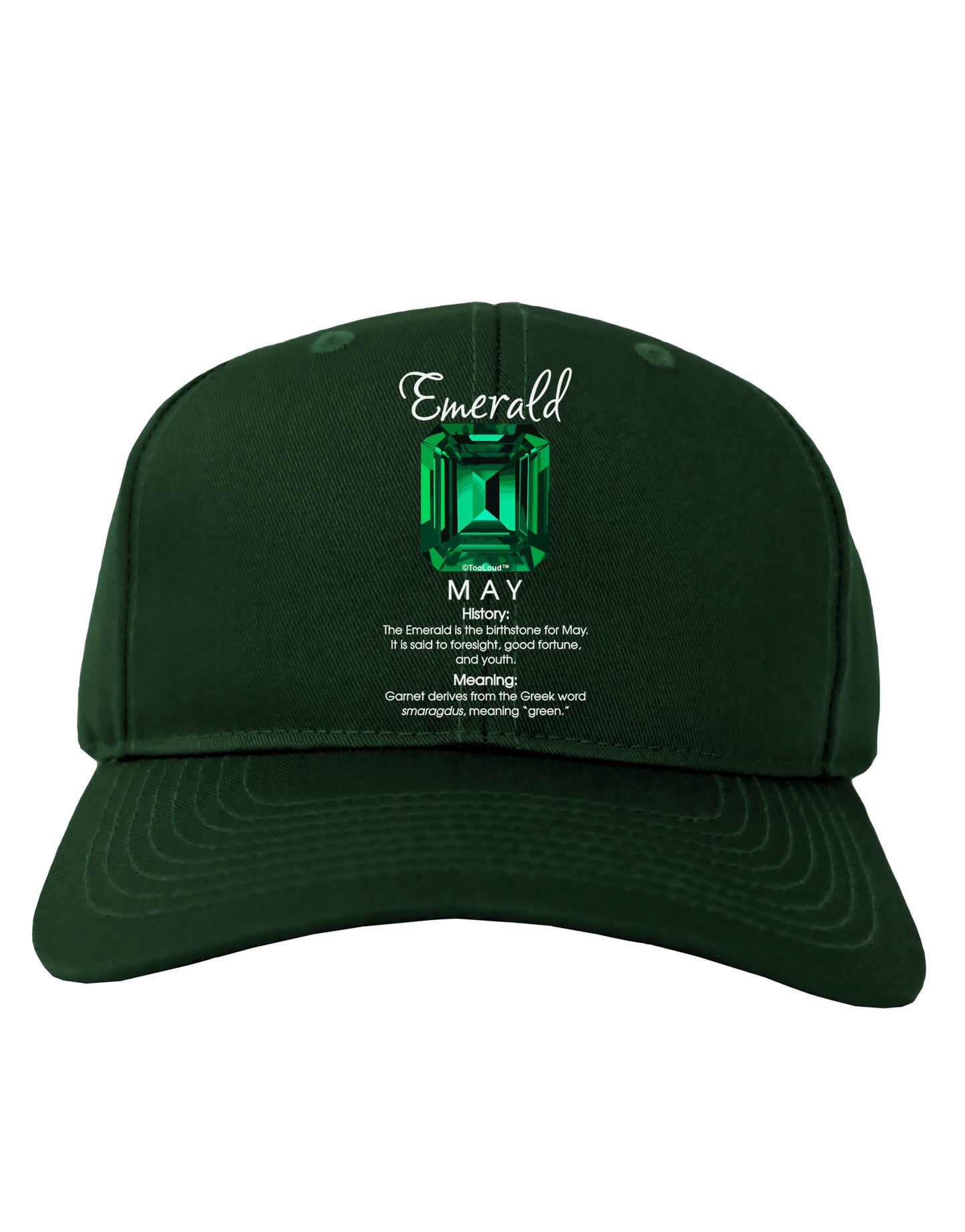 Birthstone Emerald Adult Dark Baseball Cap Hat-Baseball Cap-TooLoud-Hunter-Green-One Size-Davson Sales