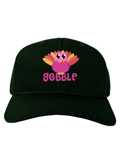 Cute Gobble Turkey Pink Adult Dark Baseball Cap Hat-Baseball Cap-TooLoud-Hunter-Green-One Size-Davson Sales