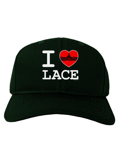 I Love Heart Lace Adult Dark Baseball Cap Hat-Baseball Cap-TooLoud-Hunter-Green-One Size-Davson Sales