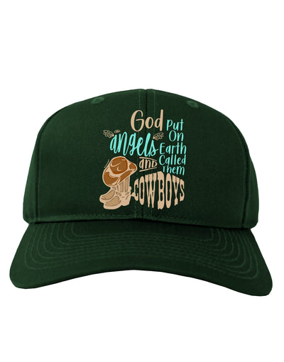 God put Angels on Earth and called them Cowboys Adult Baseball Cap Hat-Baseball Cap-TooLoud-Hunter-Green-One-Size-Fits-Most-Davson Sales