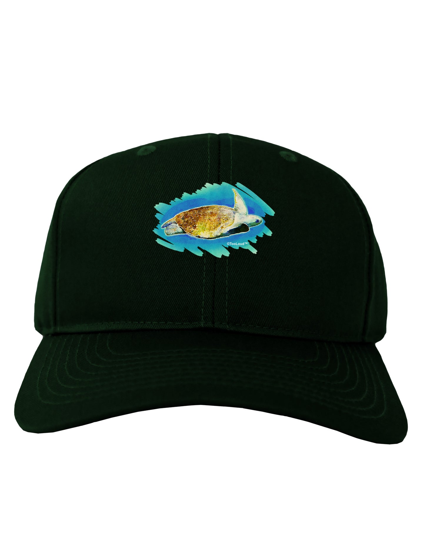 Turtle Watercolor Adult Dark Baseball Cap Hat-Baseball Cap-TooLoud-Hunter-Green-One Size-Davson Sales