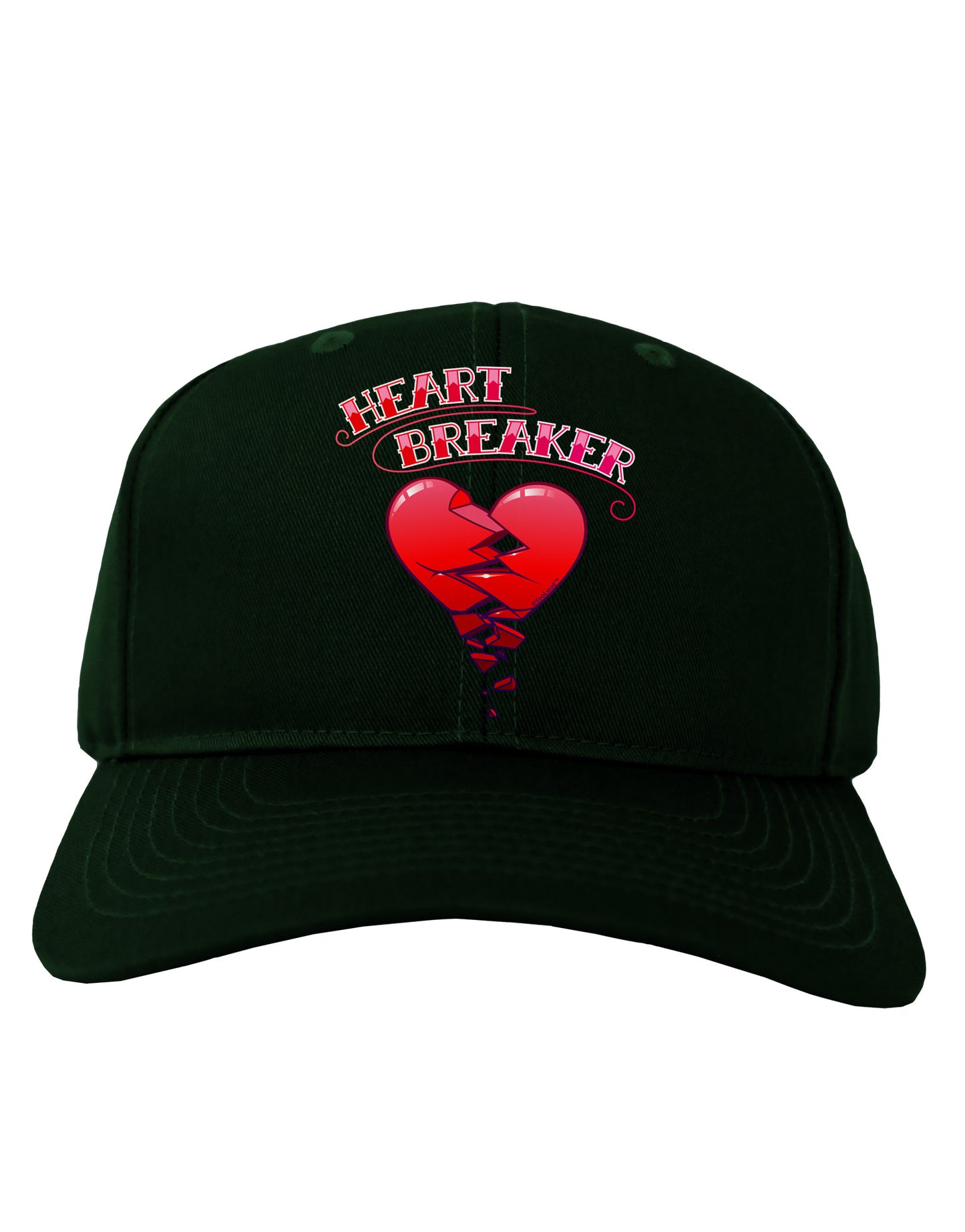 Heart Breaker Cute Adult Dark Baseball Cap Hat by-Baseball Cap-TooLoud-Hunter-Green-One Size-Davson Sales