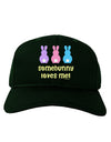 Three Easter Bunnies - Somebunny Loves Me Adult Dark Baseball Cap Hat by TooLoud-Baseball Cap-TooLoud-Hunter-Green-One Size-Davson Sales