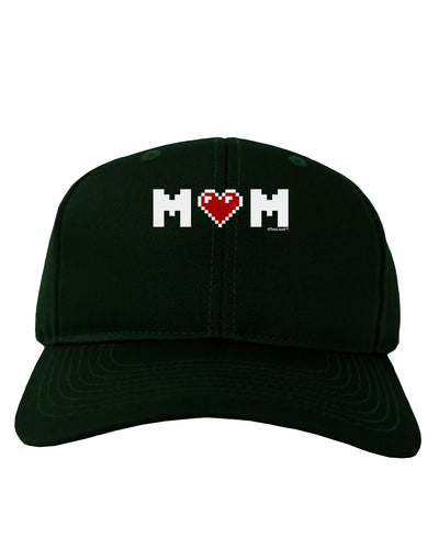 Mom Pixel Heart Adult Dark Baseball Cap Hat-Baseball Cap-TooLoud-Hunter-Green-One Size-Davson Sales