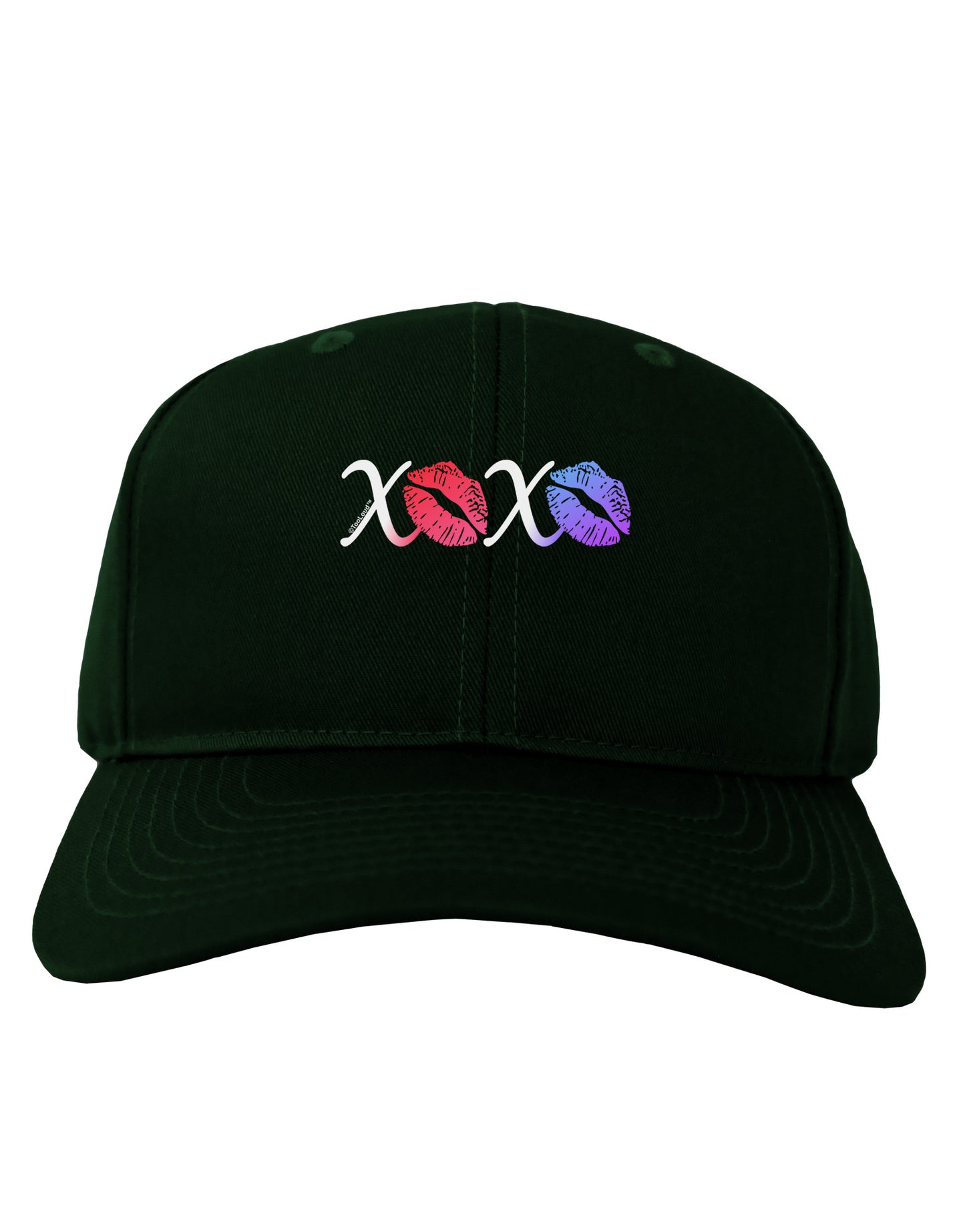 TooLoud XOXO Kisses Adult Dark Baseball Cap Hat-Baseball Cap-TooLoud-Hunter-Green-One Size-Davson Sales