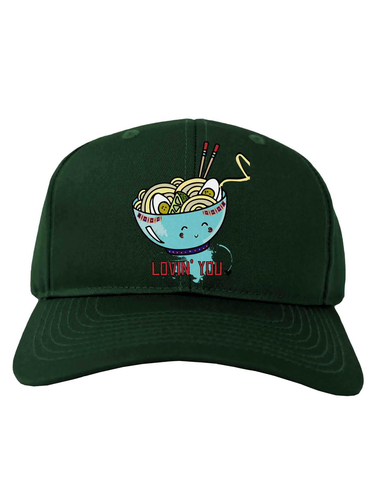 TooLoud Matching Lovin You Blue Pho Bowl Dark Adult Dark Baseball Cap Hat-Baseball Cap-TooLoud-Hunter-Green-One-Size-Fits-Most-Davson Sales