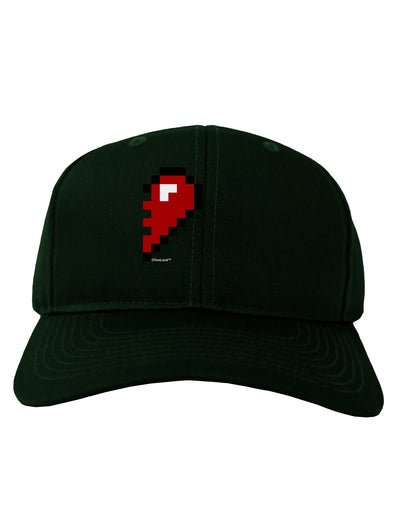 Couples Pixel Heart Design - Right Adult Dark Baseball Cap Hat by TooLoud-Baseball Cap-TooLoud-Hunter-Green-One Size-Davson Sales