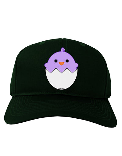 Cute Hatching Chick - Purple Adult Dark Baseball Cap Hat by TooLoud-Baseball Cap-TooLoud-Hunter-Green-One Size-Davson Sales