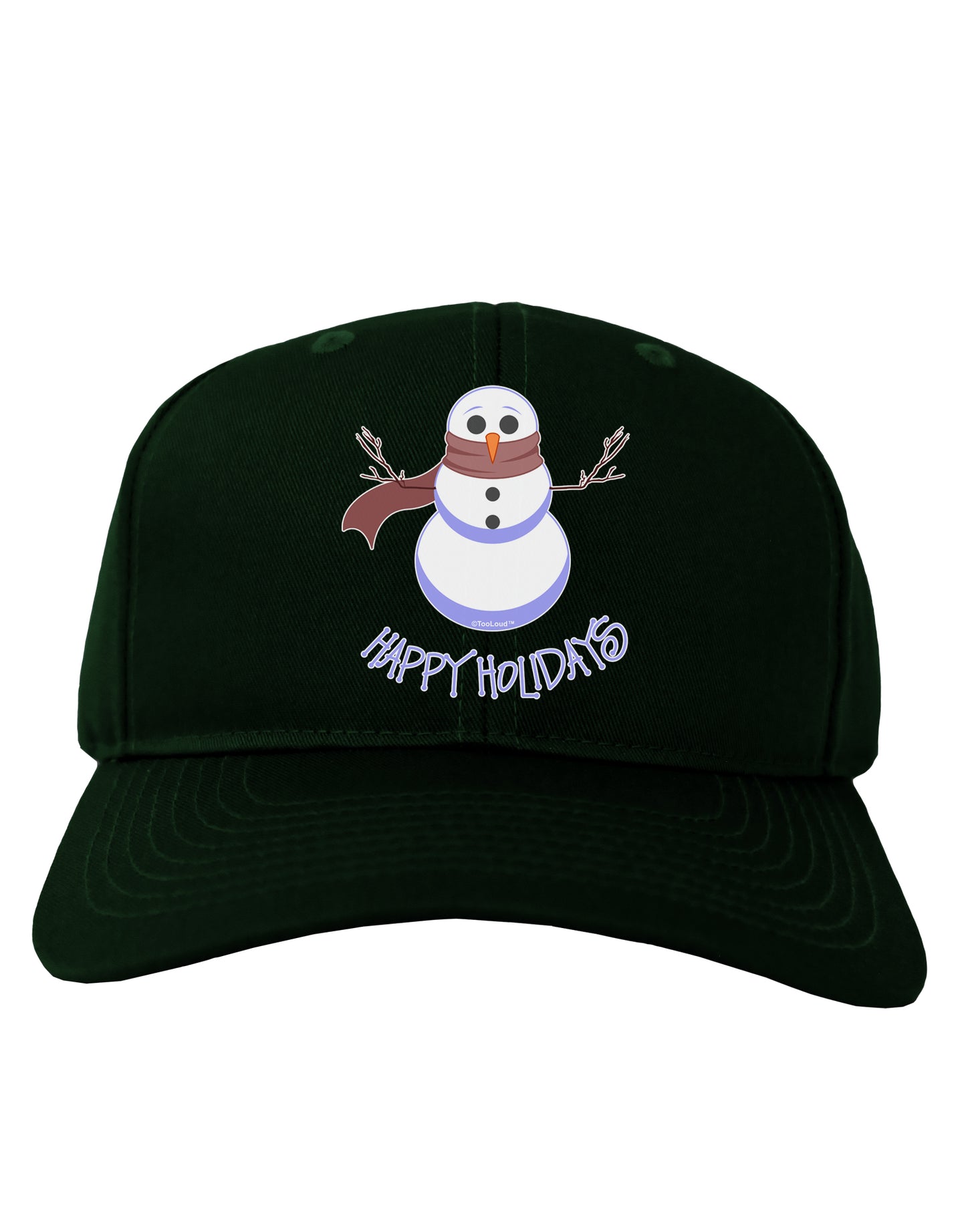 Snowman - Happy Holidays Adult Dark Baseball Cap Hat-Baseball Cap-TooLoud-Hunter-Green-One Size-Davson Sales