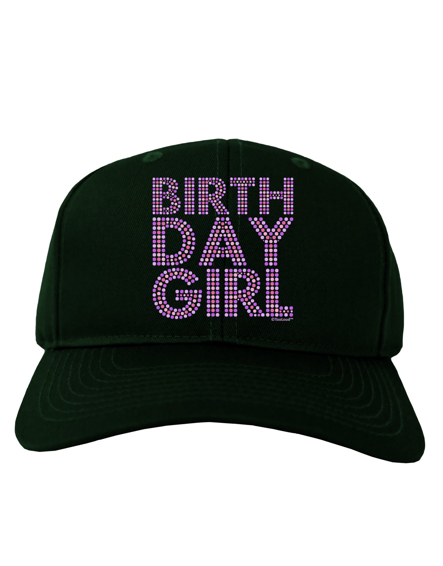 Birthday Girl - Pink and Purple Dots Adult Dark Baseball Cap Hat by TooLoud-Baseball Cap-TooLoud-Hunter-Green-One Size-Davson Sales